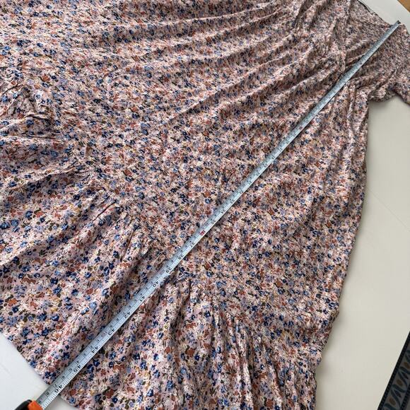 Manydress Floral Midi Dress Pink Ruffle Prairie Style Boho Women's Size Medium - Picture 13 of 13